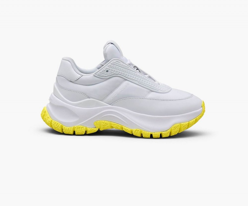 White Yellow Marc Jacobs The Lazy Runner Women's Sneakers | USA 579120BXY