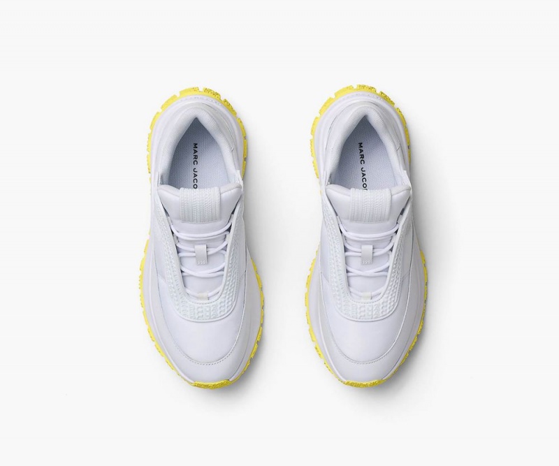 White Yellow Marc Jacobs The Lazy Runner Women's Sneakers | USA 579120BXY